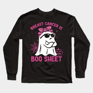 Breast Cancer Is Boo Sheet Breast Cancer Warrior Halloween Long Sleeve T-Shirt